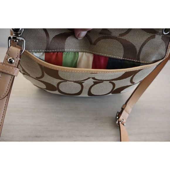 Coach Willis Brown Signature Canvas Leather ''70th Anniversary'' Crossbody Bag - Picture 13 of 16